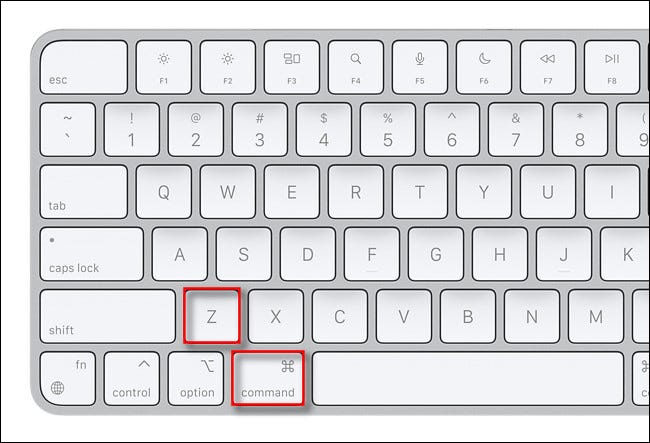 Para desfazer em um Mac, pressione Command + Z no teclado.