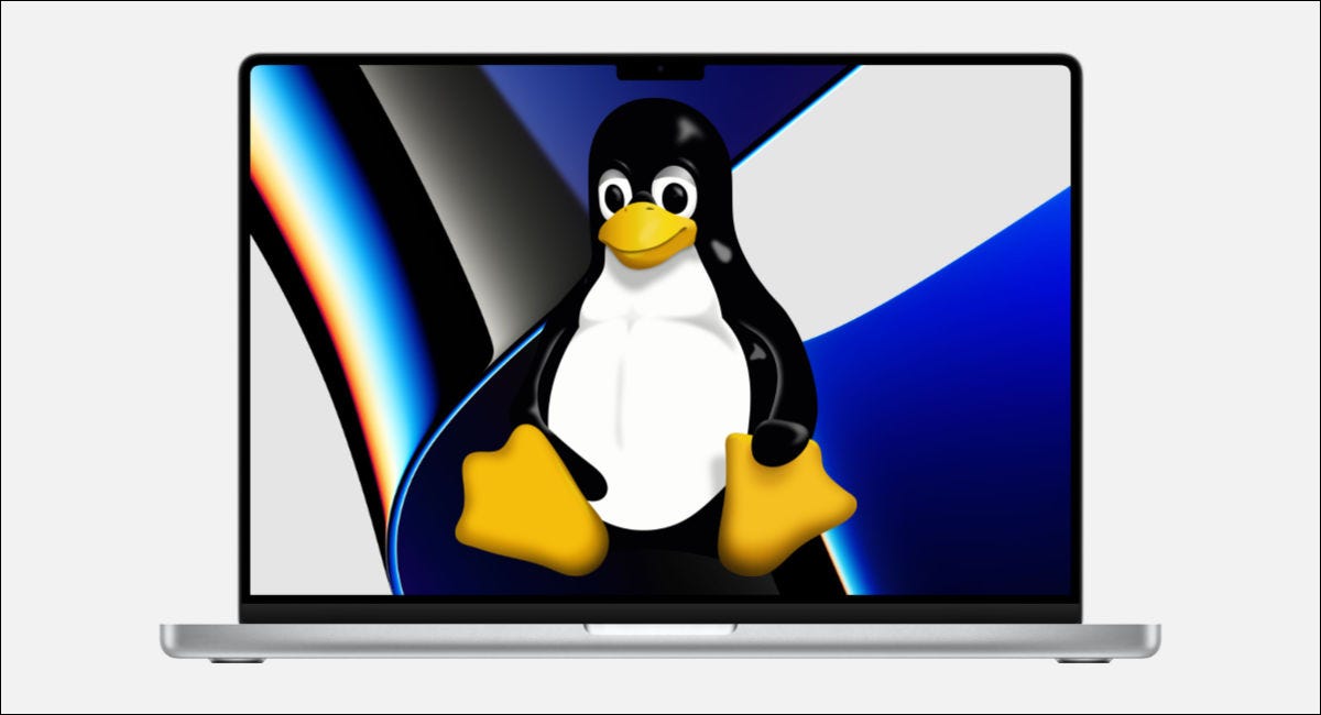 Tux em um MacBook Pro