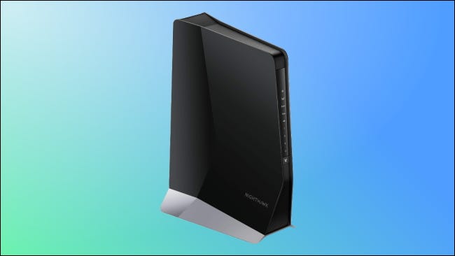 Netgear Nighthawk em fundo verde e azul