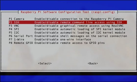 Selecione P2 SSH na configuração SSH