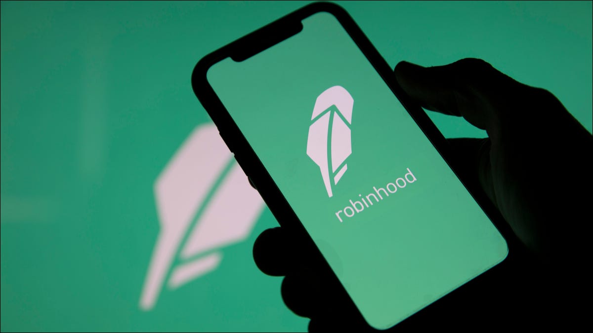 Logotipo do Robinhood em um telefone