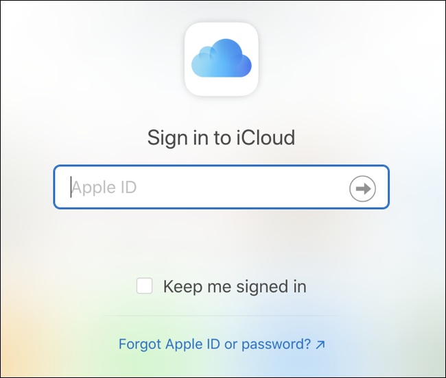 Faça login no iCloud