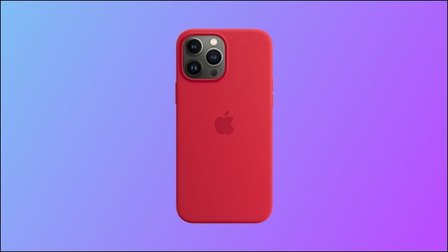 Capa de silicone Apple em fundo azul e roxo