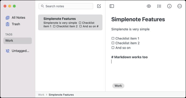 Simplenote para Mac