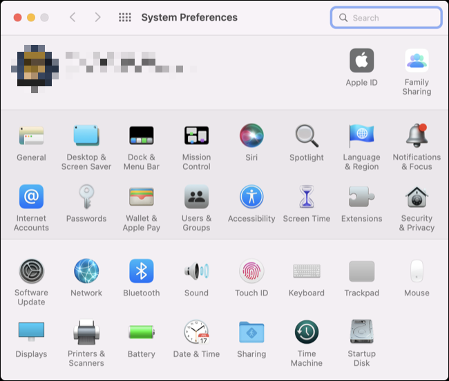 Preferências do sistema macOS Monterey