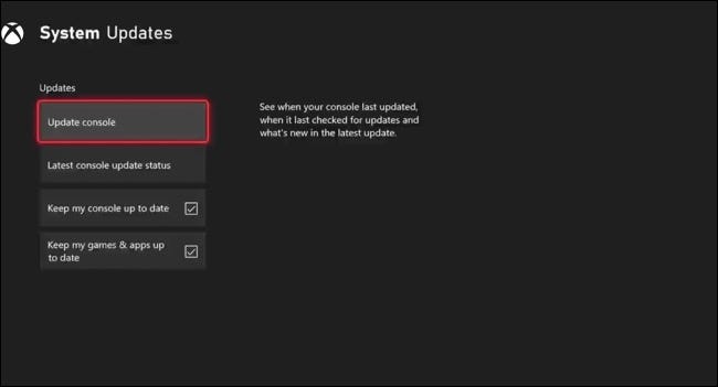 Atualize seu console Xbox Series