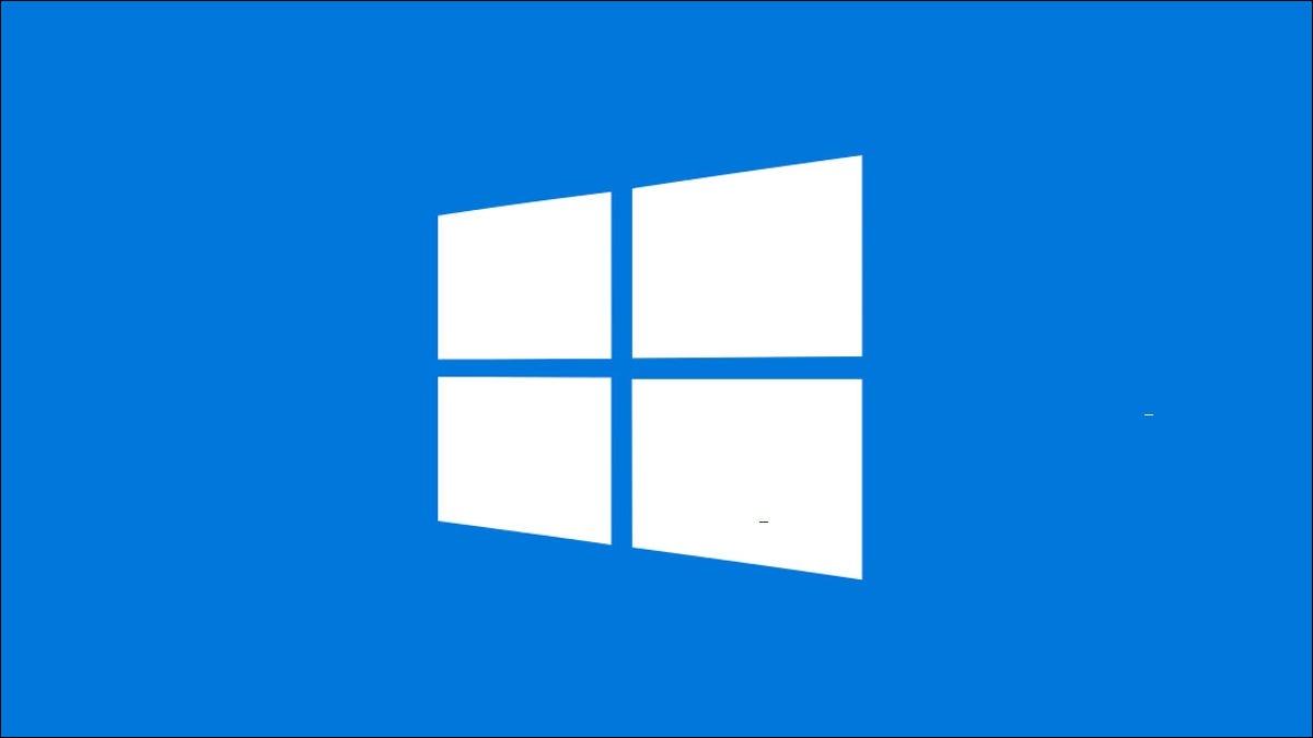 Logotipo branco do Windows 10 contra um fundo azul.