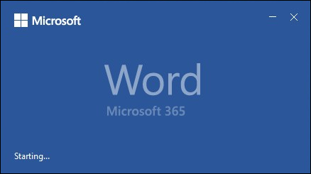 Tela inicial do Microsoft 365 Word