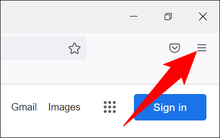 Clique no menu de hambúrguer no Firefox.