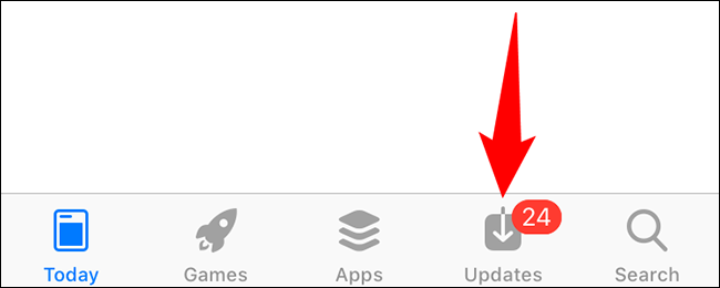Toque em "Atualizações" na parte inferior da App Store.