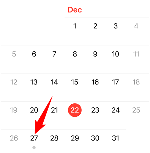 Toque na data do evento no calendário.