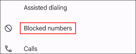Toque em "Números bloqueados".