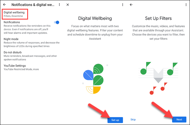 Toque em "Bem-estar digital" e siga os passos.