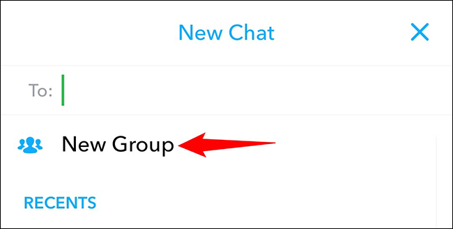 Toque em "Novo grupo" na tela "Novo bate-papo".