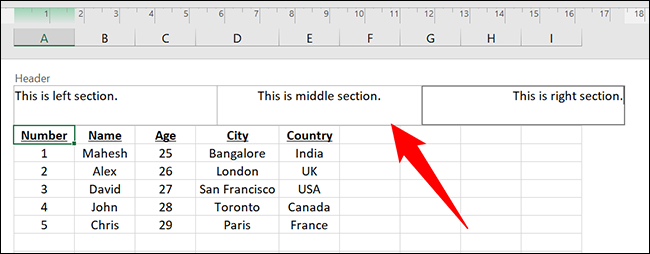 Adicione um cabeçalho no Excel.