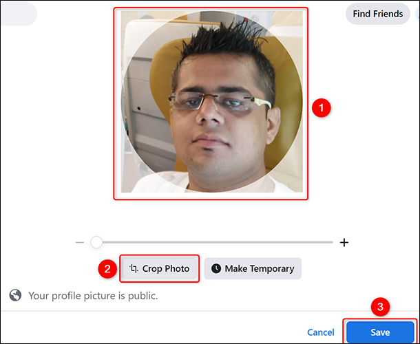 Altere a foto do perfil do Facebook na área de trabalho.