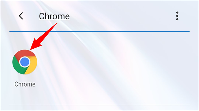 Toque em Chrome na gaveta de aplicativos do Android.
