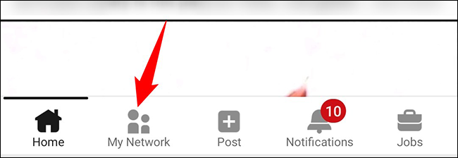 Toque em "Minha rede" na parte inferior.
