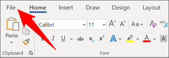 Clique em "Arquivo" no canto superior esquerdo do Word.