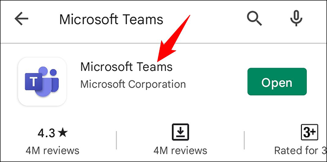 Selecione "Microsoft Teams" nos resultados da pesquisa.