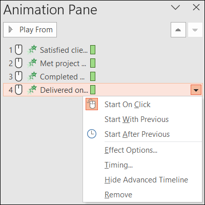 Use o Painel de Animação