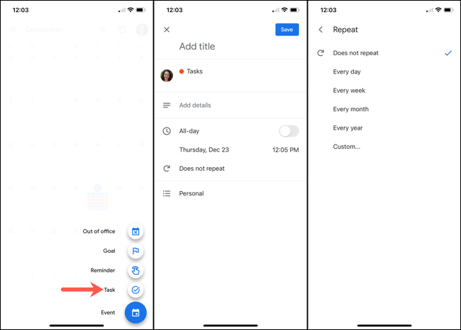 Criar uma tarefa no Google Agenda no celular