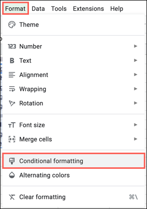 Selecione Formato, Formatação Condicional