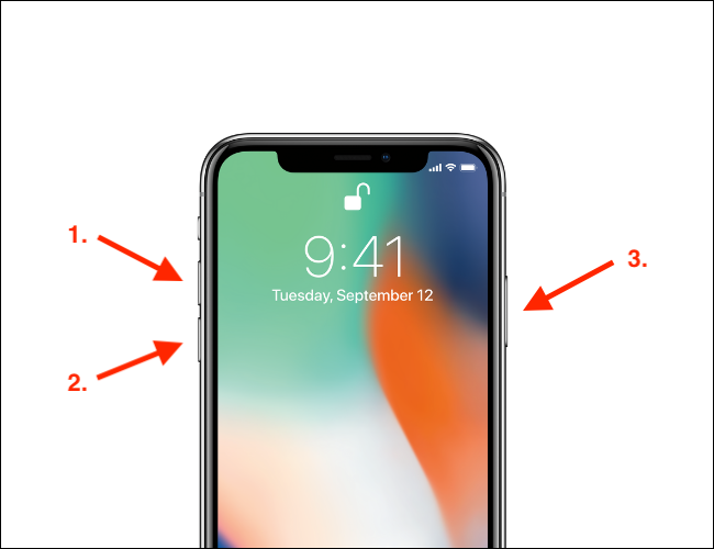 Force a reinicialização do dispositivo estilo iPhone X pressionando o volume para cima, depois o volume para baixo e, em seguida, pressionando e segurando o botão lateral.