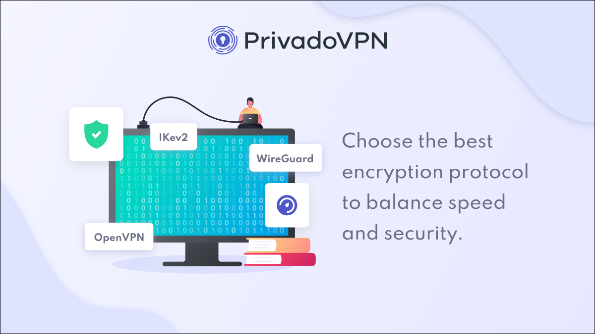PrivadoVPN permite que você escolha o melhor protocolo de criptografia para velocidade e segurança