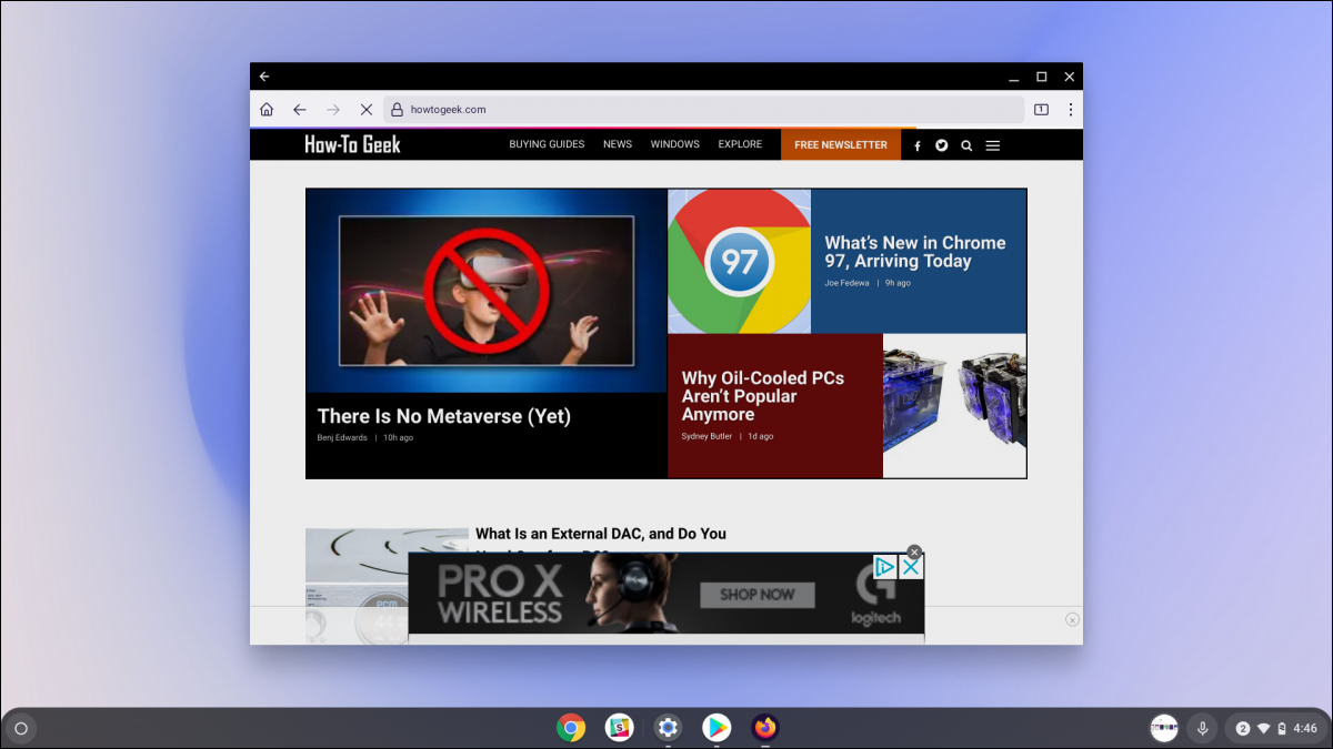 Firefox para Android no Chrome OS.