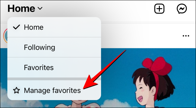 Toque na opção "Gerenciar Favoritos".