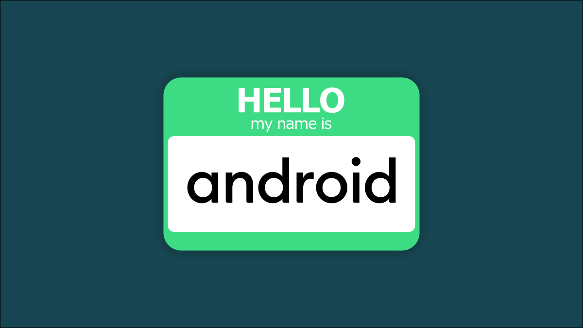 Etiqueta de nome do Android.