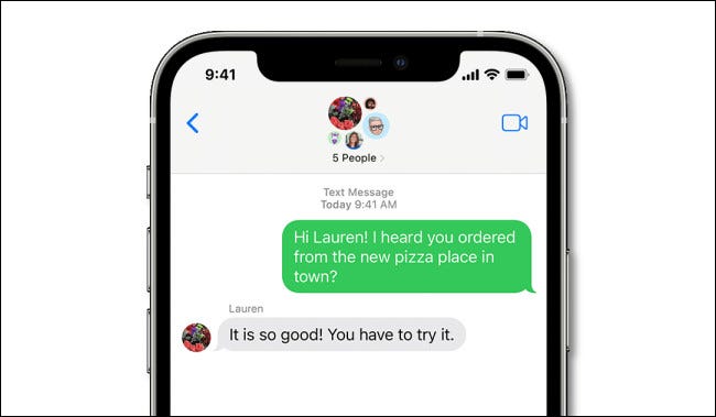 Mensagens de grupo de SMS da Apple