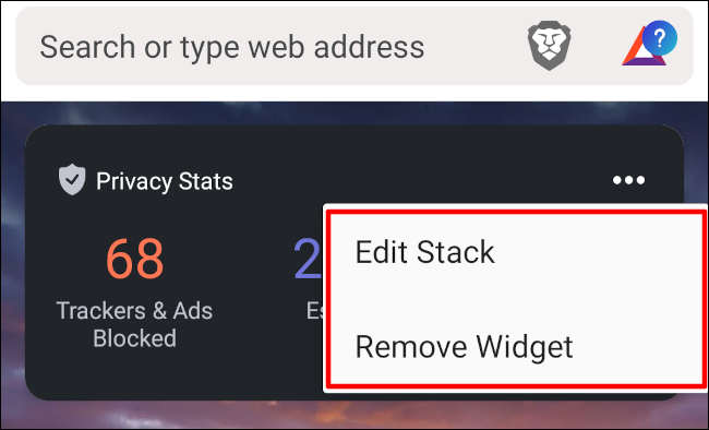 Edite a pilha ou remova o widget inteiro.