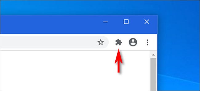 No Google Chrome, clique no botão de extensões, que parece uma peça de quebra-cabeça