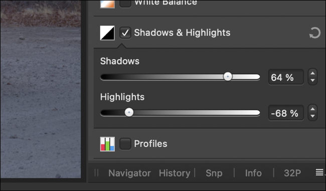 Ajustando sombras e realces no Affinity Photo