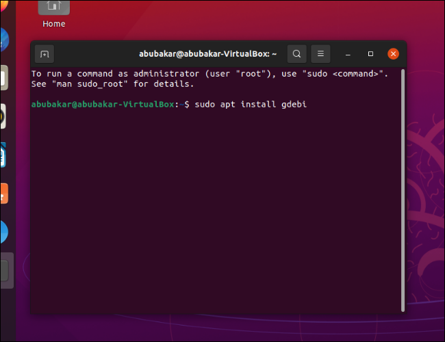 instale o gdebi usando o apt