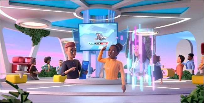 Uma imagem de um vídeo promocional do Meta Horizons VR.