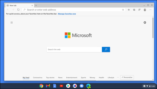 Microsoft Edge no Chromebook