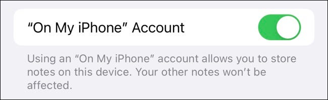 Armazenar notas da Apple em um iPhone (não iCloud)