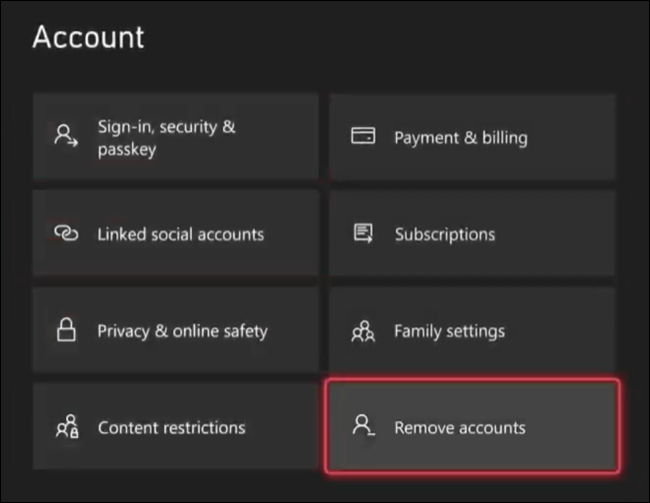 Remover conta do console Xbox