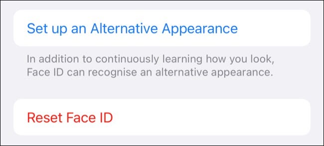 Redefinir o Face ID no iPhone