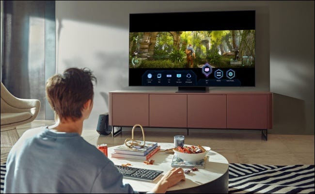 Modo de jogo em uma TV Samsung