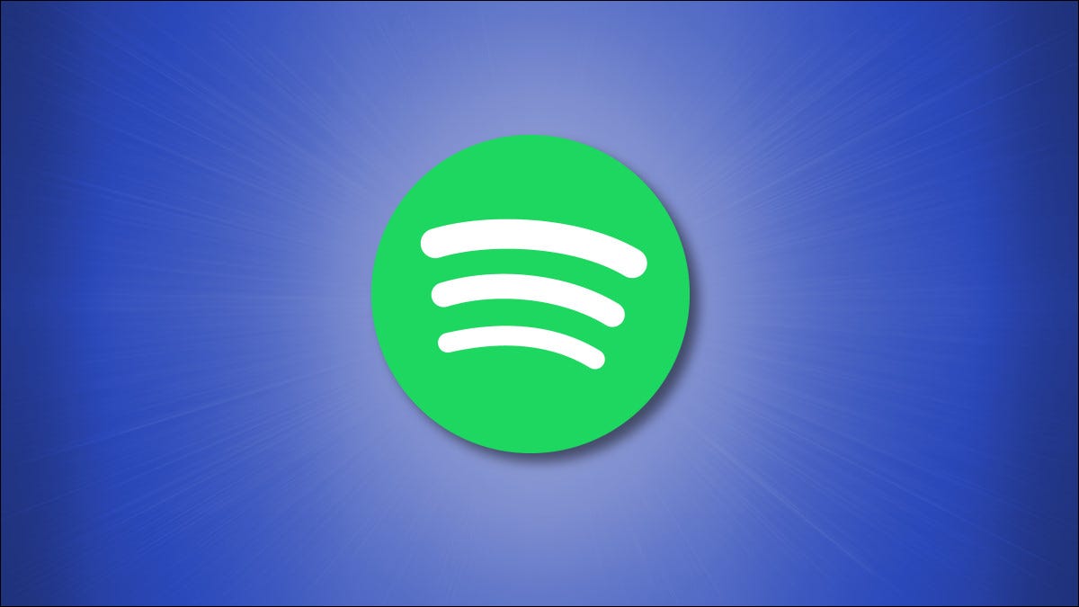 Logo Spotify em um fundo azul.