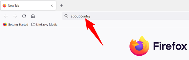 Digite "about:config" na barra de endereços do Firefox.