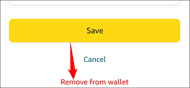 Toque em "Remover da carteira" na parte inferior.