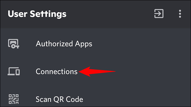 Escolha "Conexões" no menu "Configurações do usuário".