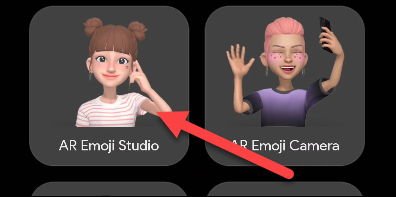 Toque em "AR Emoji Studio".