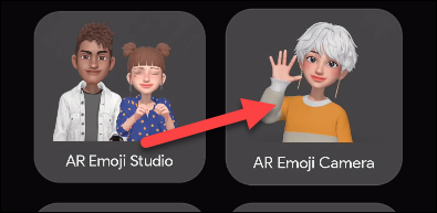 Abra "Câmera AR Emoji".