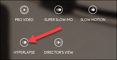 Toque em "Hiperlapso".